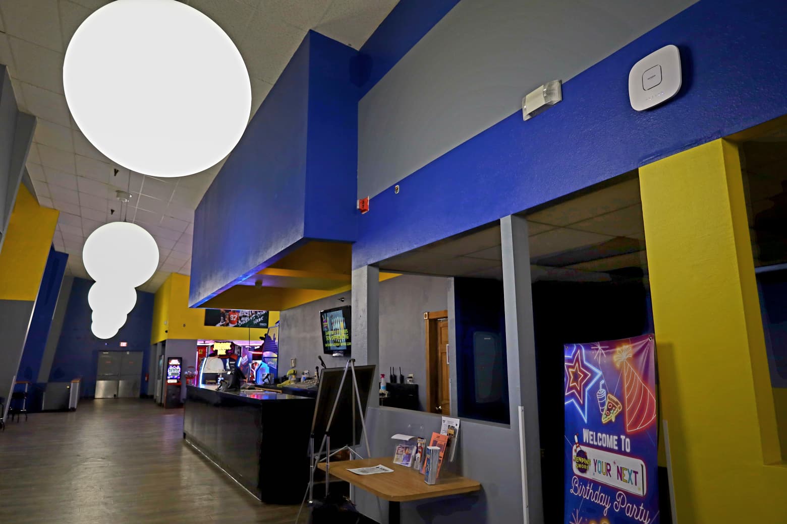 Remodeled concourse and front desk at Tenpins & More in Rio Rancho