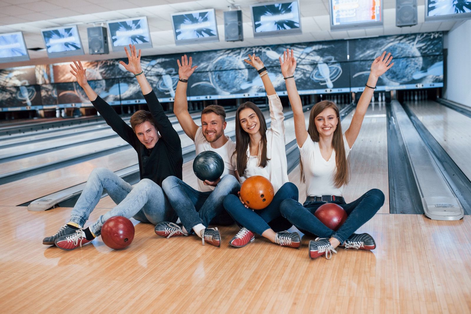 Team celebrating a strike