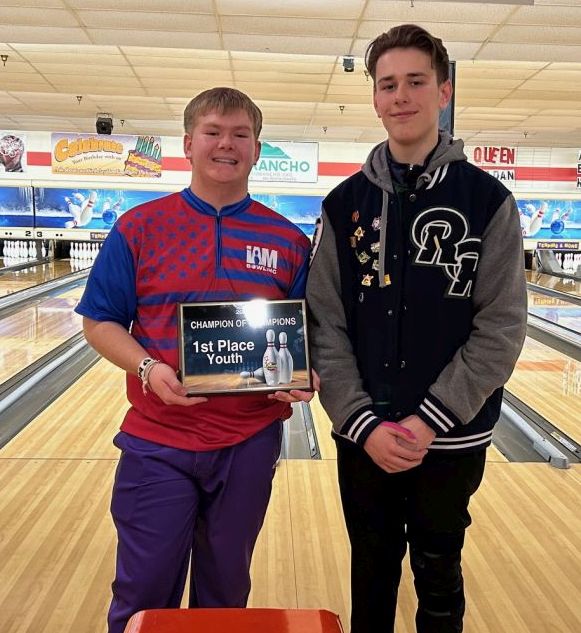 Seth Muller, Left, won the Youth Champion of Champions final over Carson Belnap in an exciting finish at Tenpins & More. It was his second win in successive years.